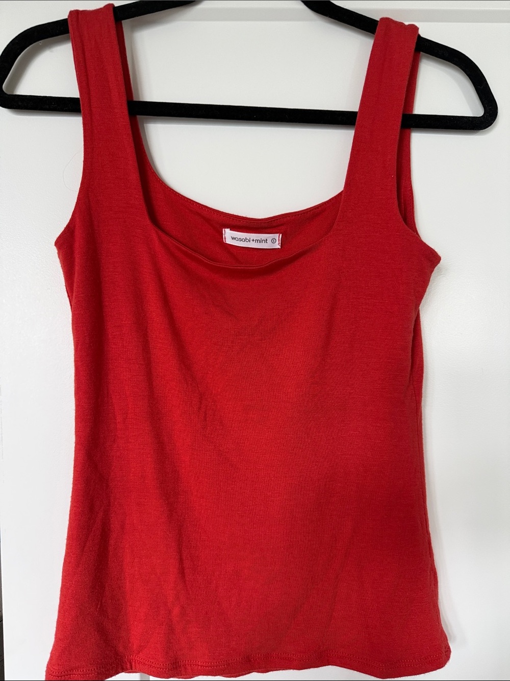 Wasabi + Mint Red Square-Neck Tank Top